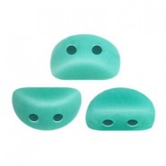 Cuentas de vidrio Kos® par Puca® - Opaque green turquoise 63130